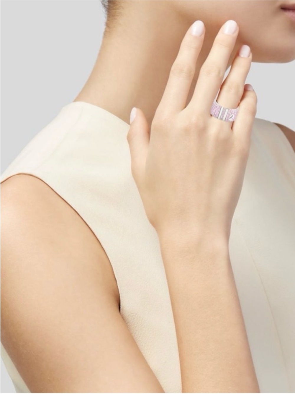 Dior Pink and Silver Trotter Band Ring size 6 w/COA - Picture 6 of 15